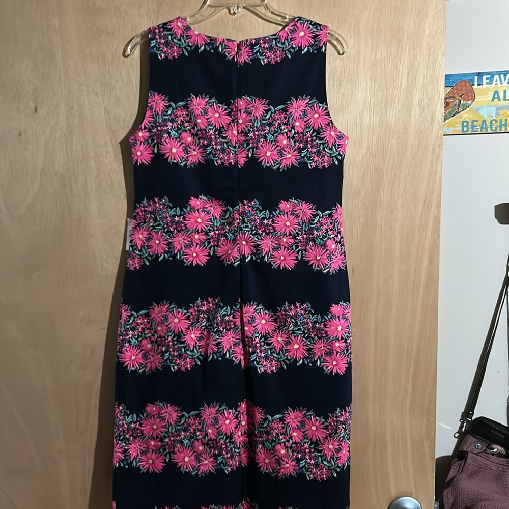 NWT Talbots Pink and Black Floral Mini Dress - Picture 5 of 6